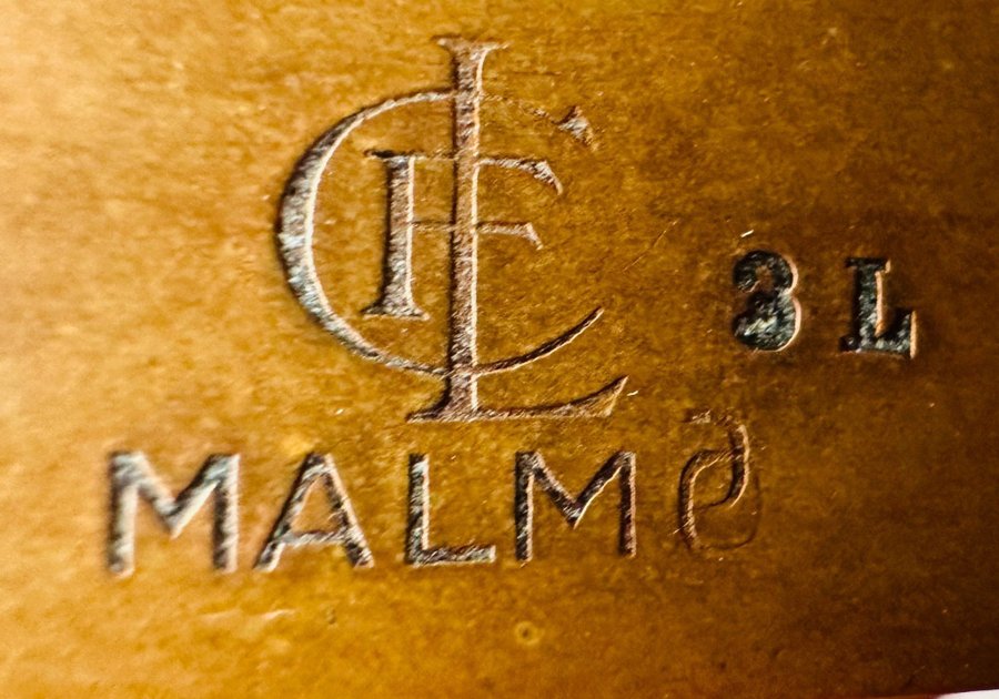 Stor Kopparvattenkokare med lock. Märkt på handtaget med "C.F. 3 L MALMÖ"