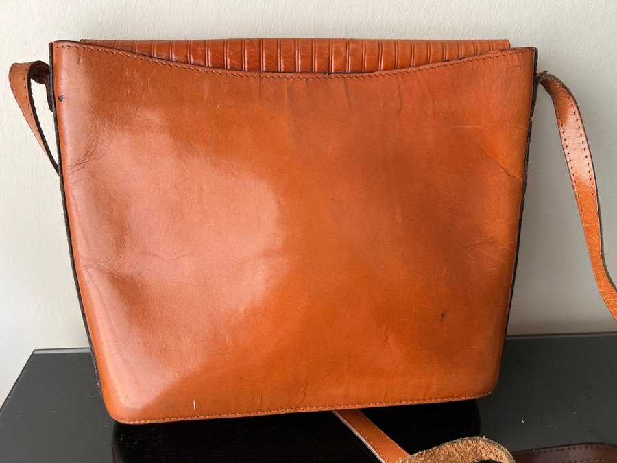 unik vintage retro messenger crossbody skinnväska tote bag väska skinn läder