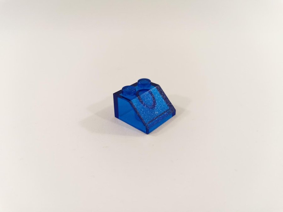 Lego - transparent - sned - 2x2 part 3039 - blå trans dark blue