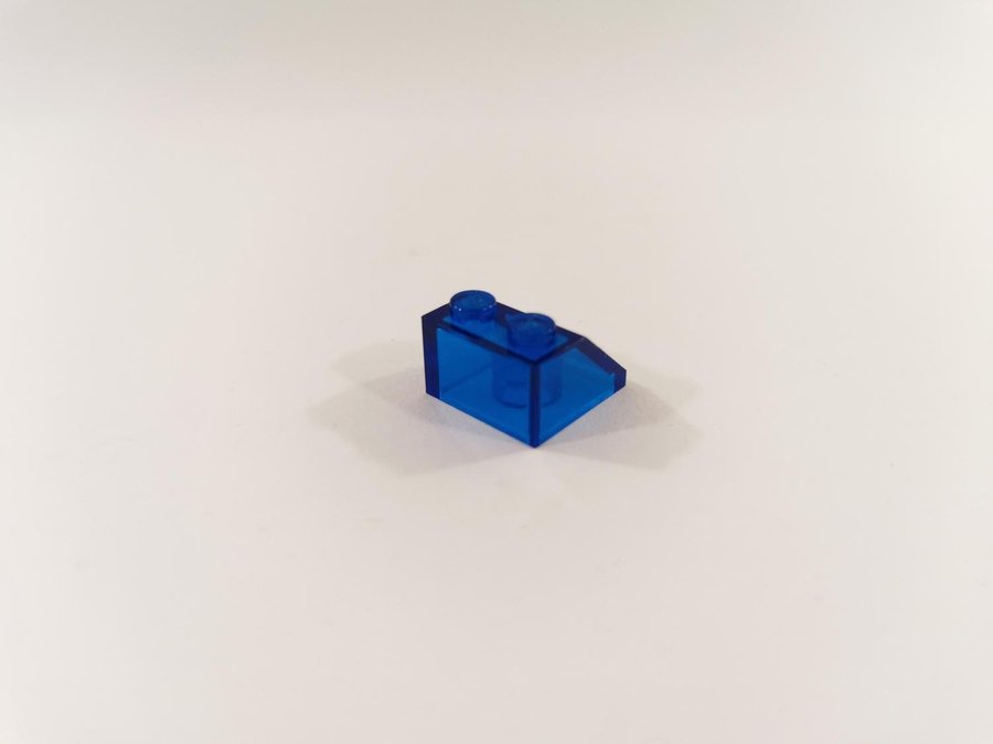 Lego - transparent - sned - 2x2 part 3039 - blå trans dark blue