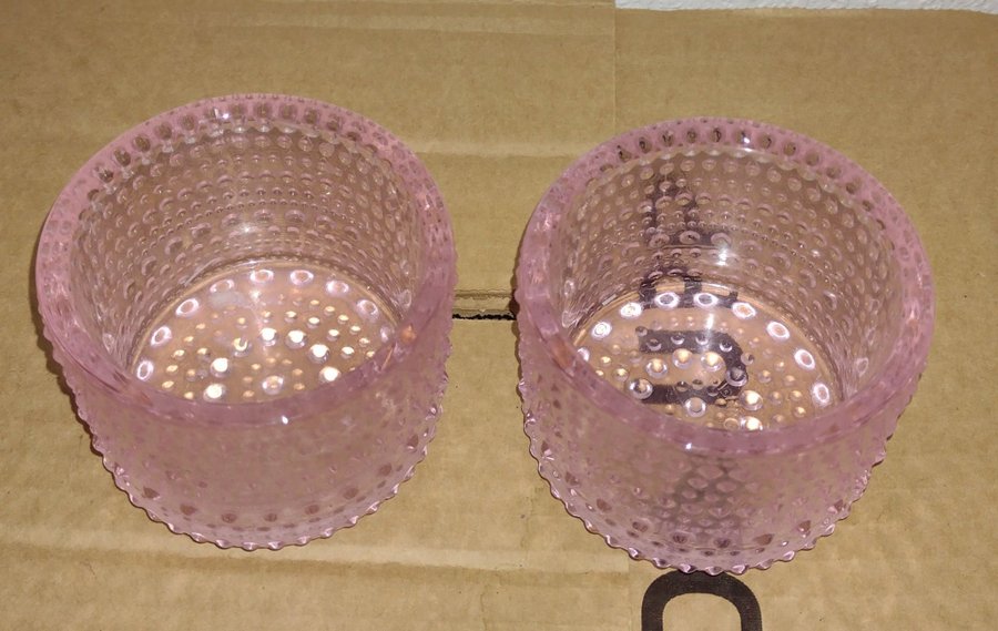 Iittala Kastehelmi 2 st ljus rosa ljuslyktor