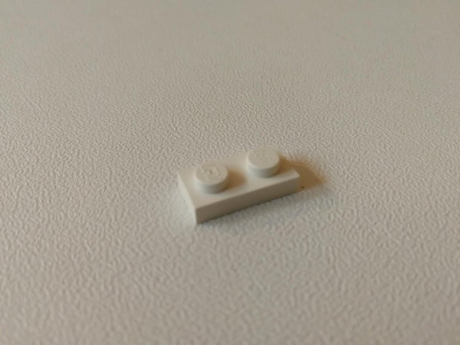 Lego - plate - platt - bas - 1x2 - part 3023 - vit