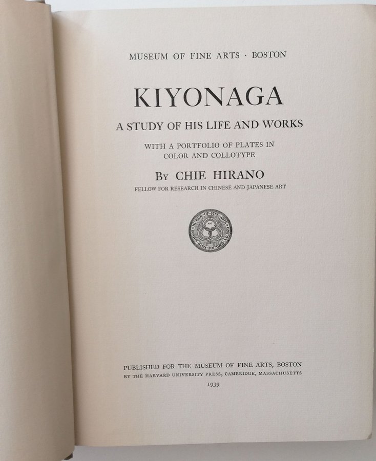 Kiyonaqa: A Study of His Life and Works av Chie Hirano (1929)