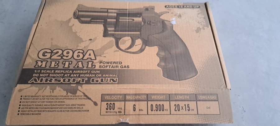 WELL – G296A – Airsoft Revolver Replica – co2 – 6mm