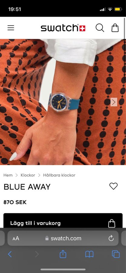 Swatch BLUE AWAY blå klocka armbandsur