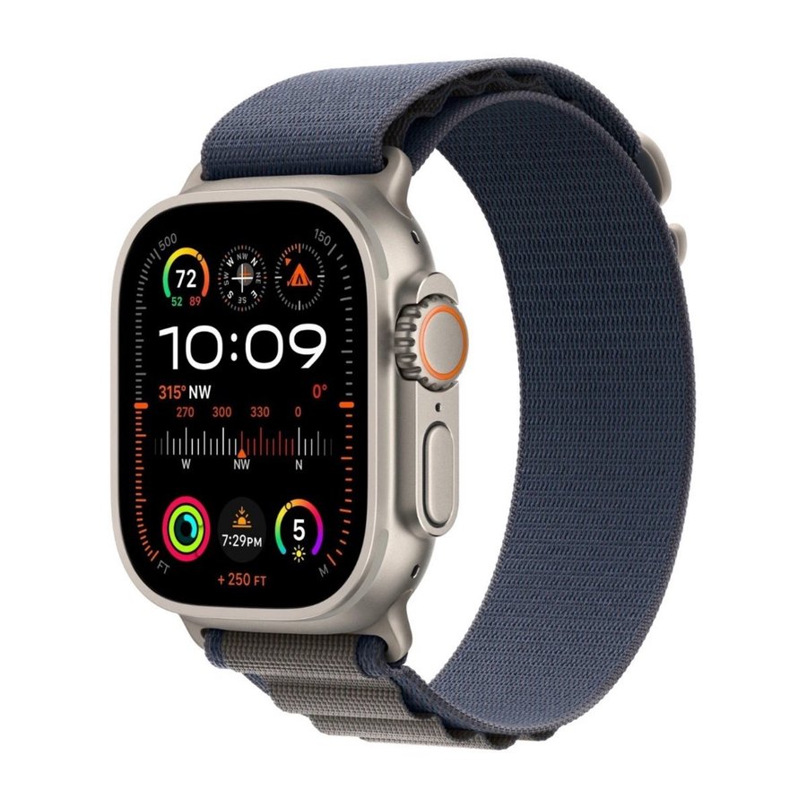 Apple Watch Ultra 2 GPS + Cellular 49mm Titanium Case with blue/black Loop M/L