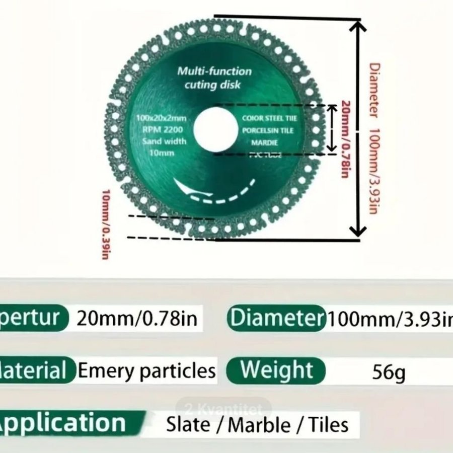 Multifunktionskapskiva 100mm för kakel, sten, metall och PVC