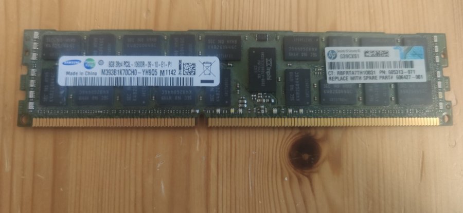 24GB (8x3) Samsung 2Rx4 PC3L-10600r ECC 1333MHz Server RAM