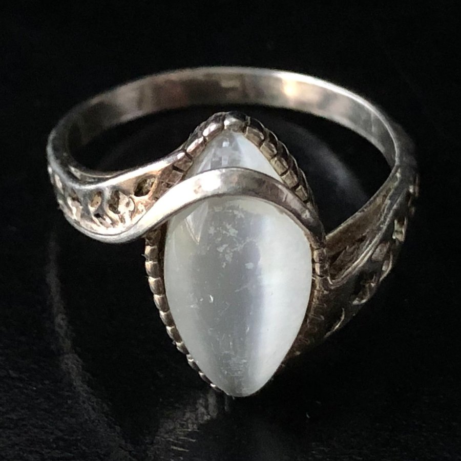 925 silver vit sten ring - sterlingsilver