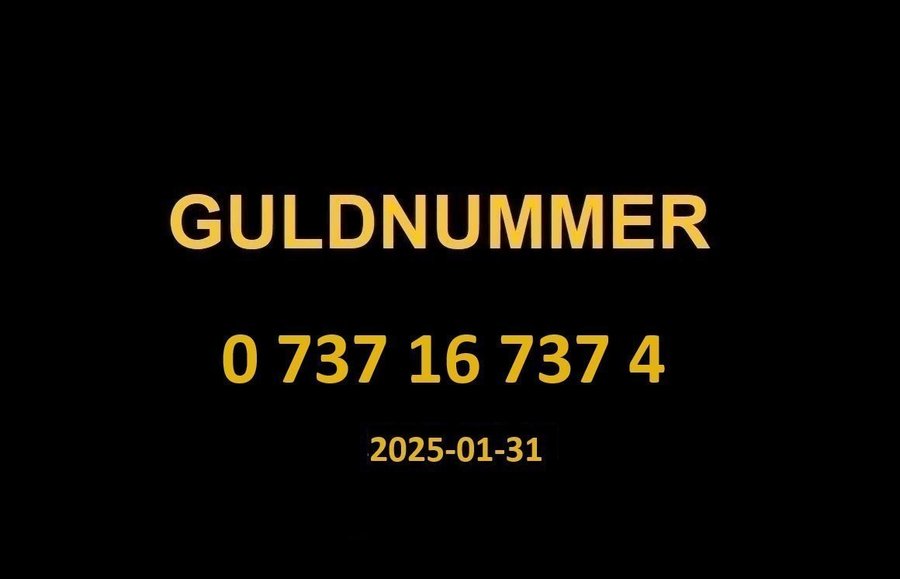 0 737 16 737 4 GULDNUMMER mobilnummer telefonnummer kontantkort nummer guld