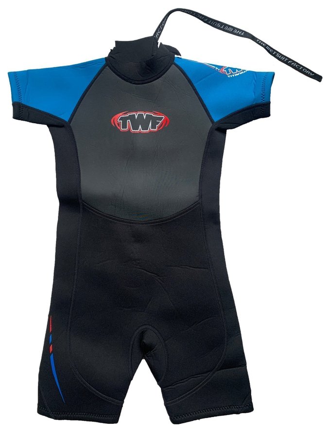 The Wetsuit Factory kortärmad våtdräkt för barn svart/ blå 7-8 år 128 cl