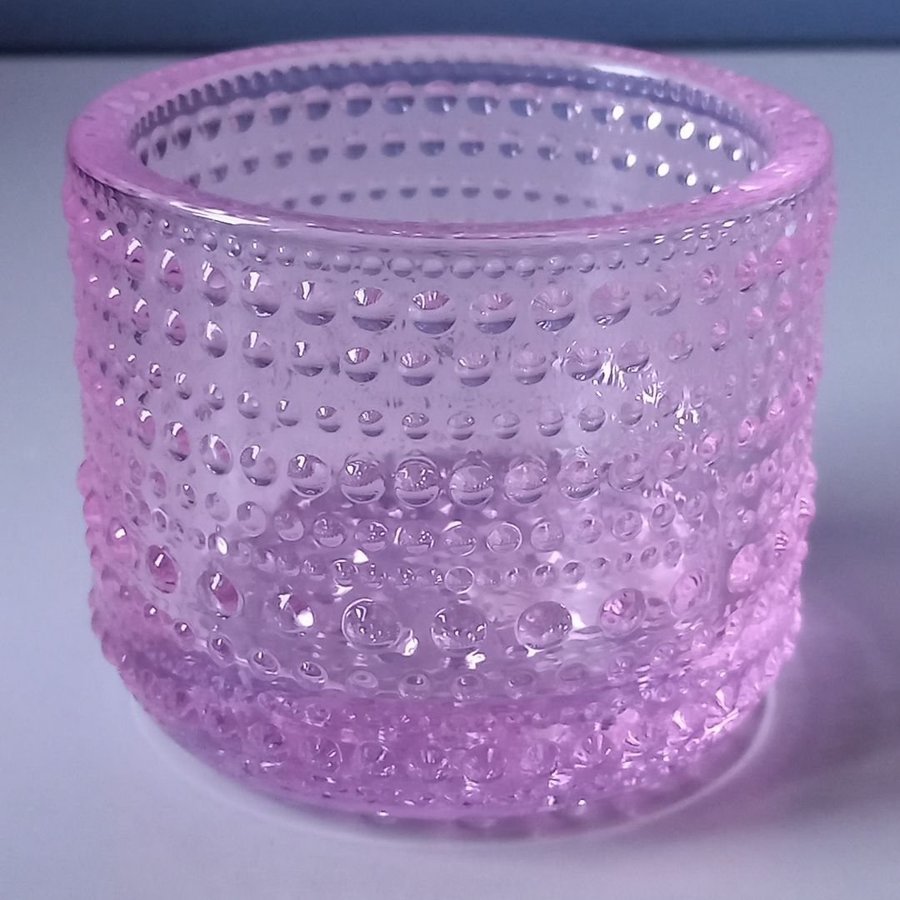 Oanvänd! Iittala Kastehelmi daggdroppe ljuslykta blekrosa/pale pink. Oiva Toikka