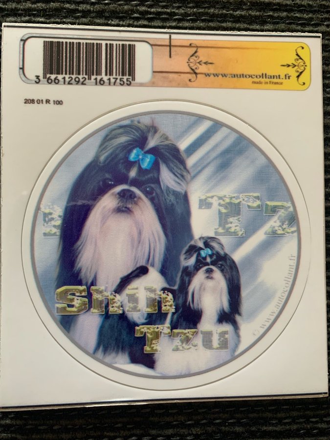 Rund klisterdekal - Shih tzu