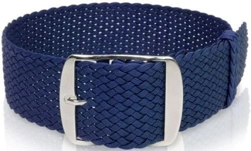 Nytt Perlon armband Blå Band 22 mm Flätat Tygarmband Klockarmband Armband