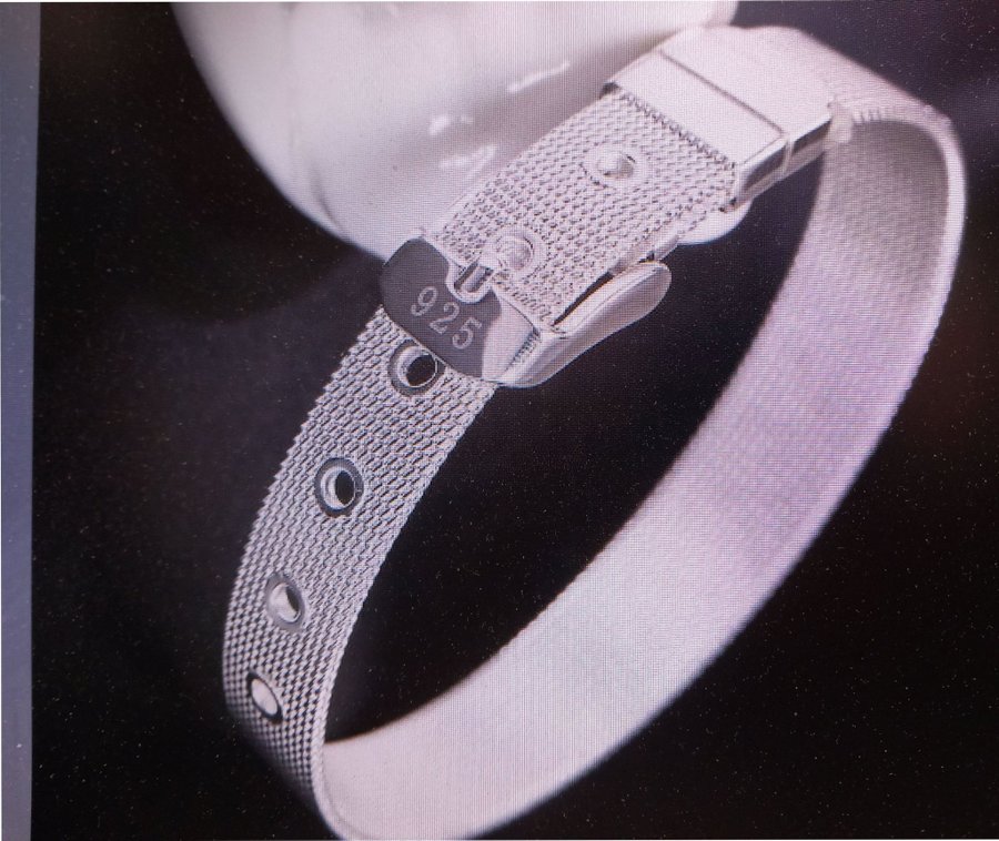 Armband silver sterling 925, skärp, silverpläterat 925 stämplat