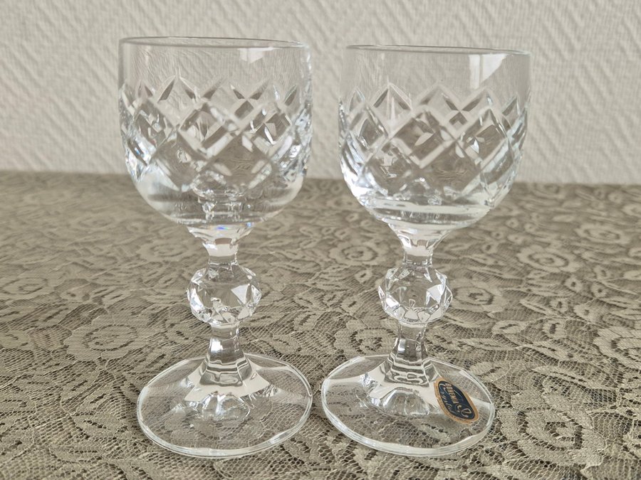 6 st Bohemia Kristallglas / Likörglas Glas Bristol Nr 2