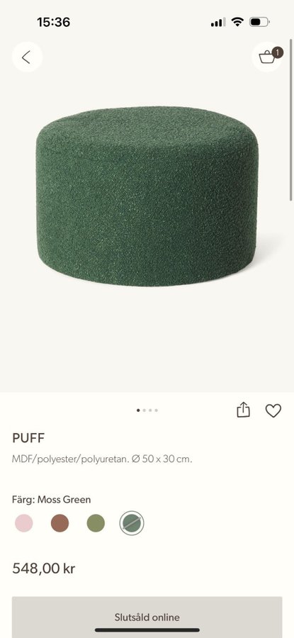 Puff i Moss Green