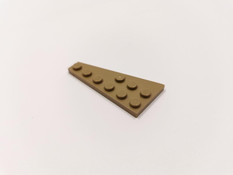 Lego - wedge - vinge - plate - höger - 6x3 - part 54383 - biege (dark tan)