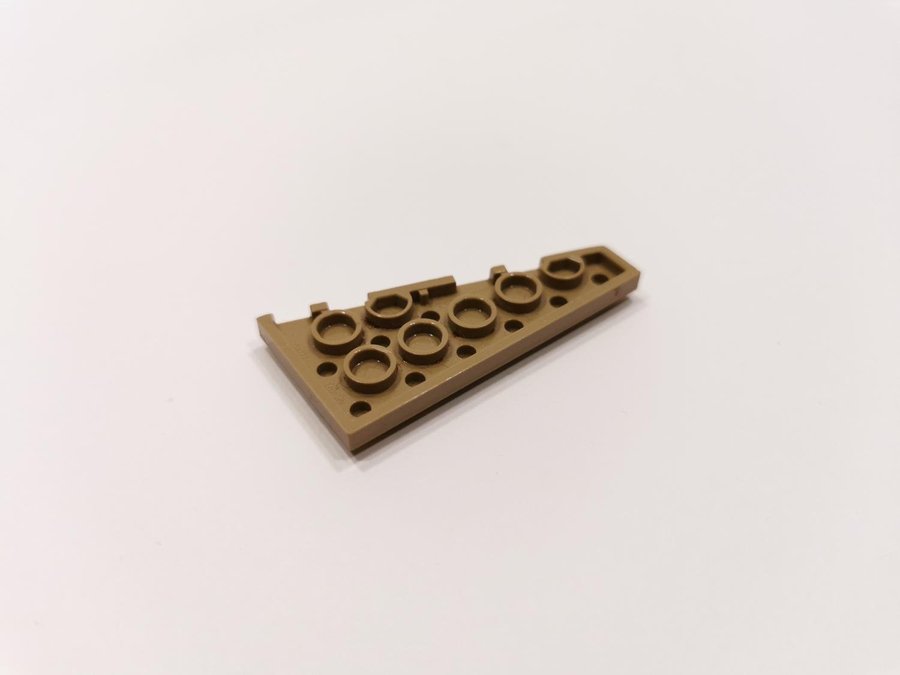 Lego - wedge - vinge - plate - höger - 6x3 - part 54383 - biege (dark tan)