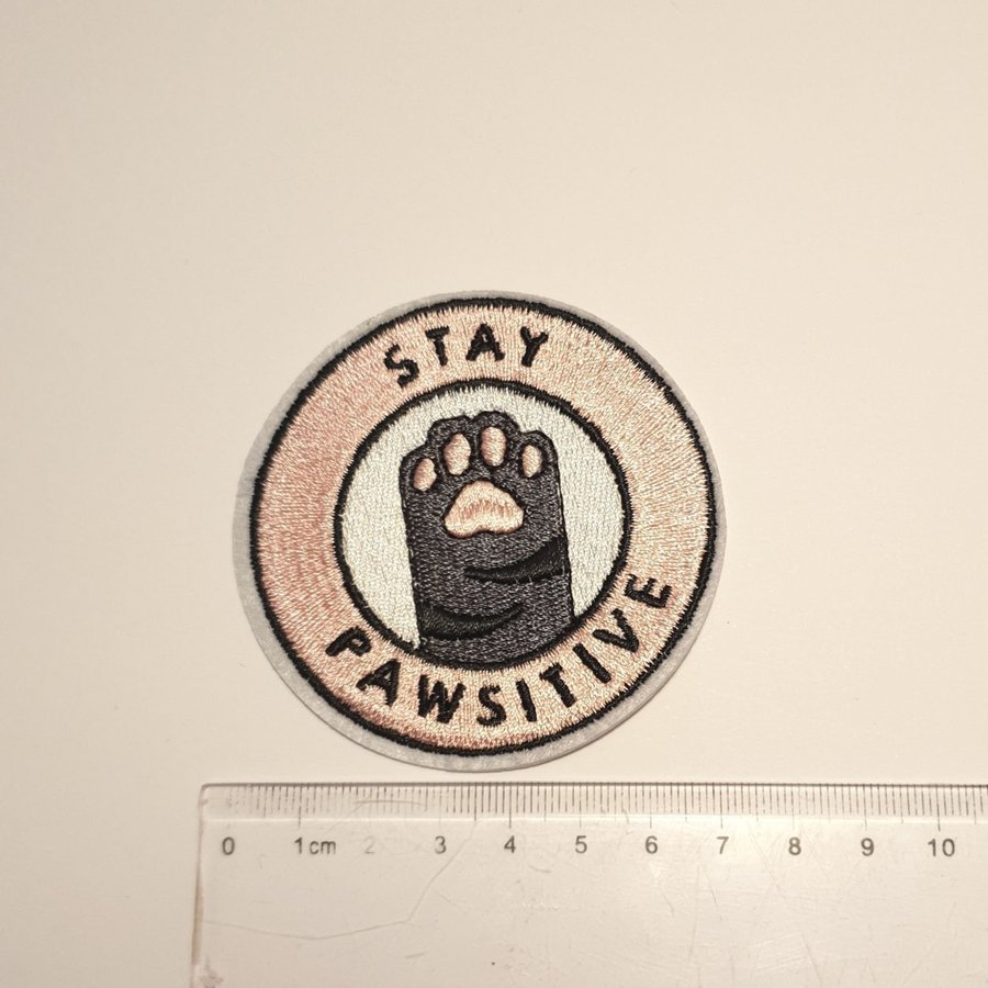 Katt | stay pawsitive | patch | tygmärke