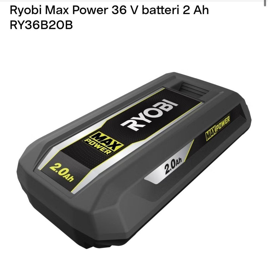 Ryobi Max Power 36 V batteri 2 Ah RY36B20B plus laddare