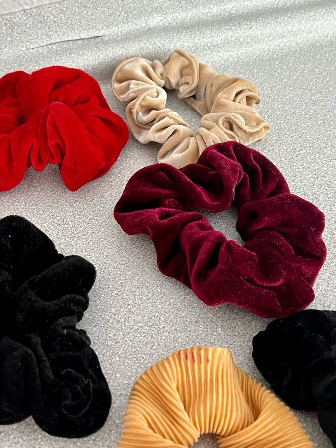 Scrunchies Scrunchie Hårband Hårsnodd gummiband 9st!