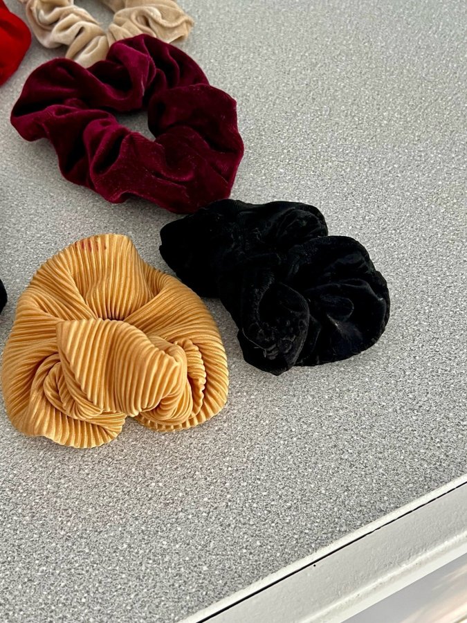 Scrunchies Scrunchie Hårband Hårsnodd gummiband 9st!