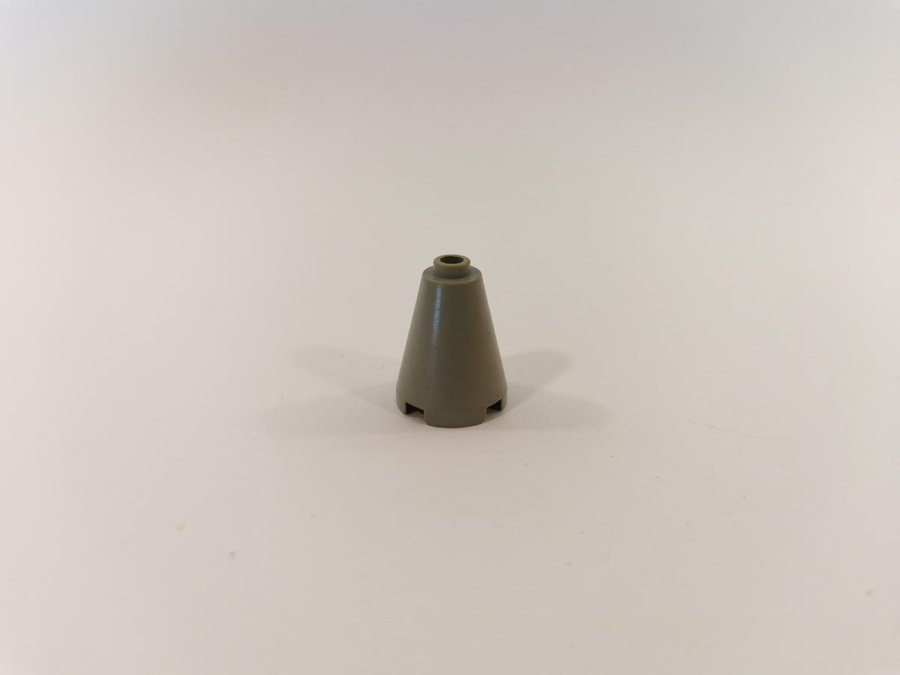 Lego - rund - konad - open stud - 2x2 - part 3942 - ljusgrå (old light gray)