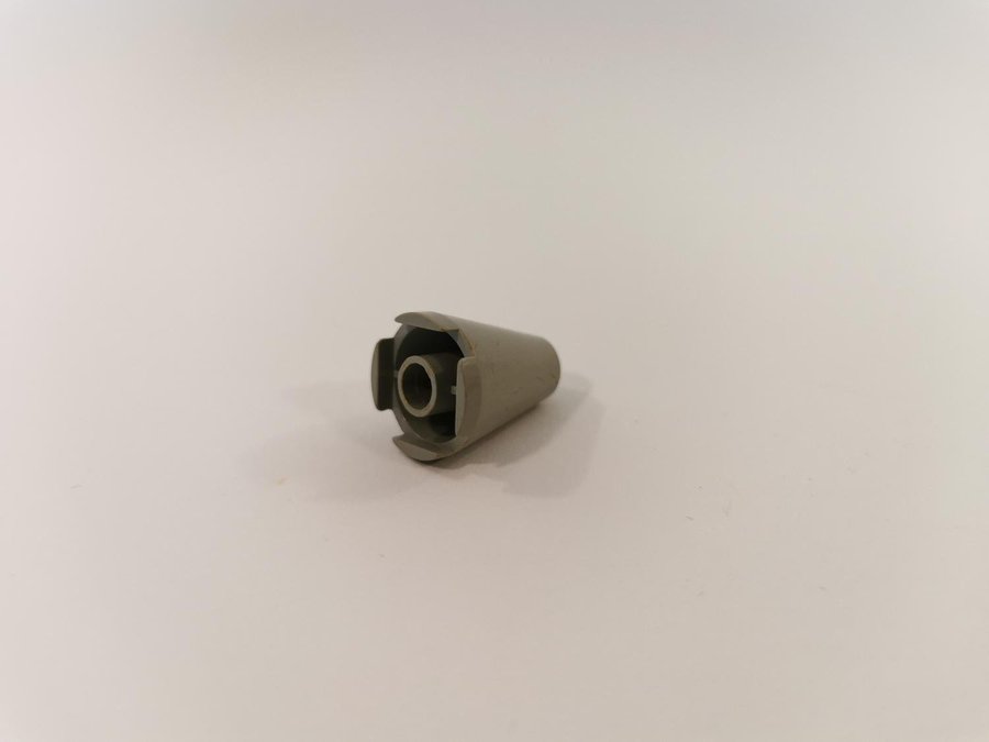 Lego - rund - konad - open stud - 2x2 - part 3942 - ljusgrå (old light gray)