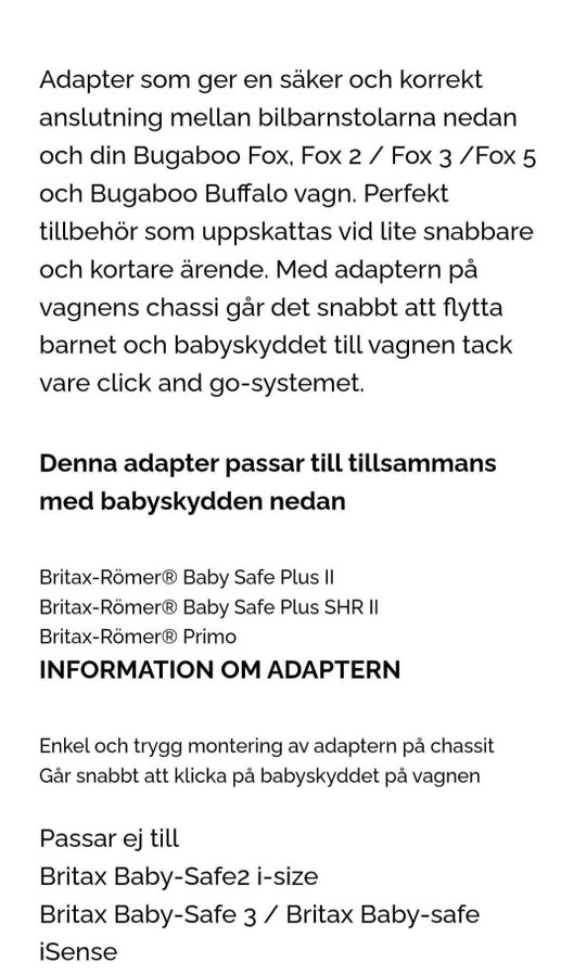 Bugaboo Fox Adapter till Britax Römer Babyskydd