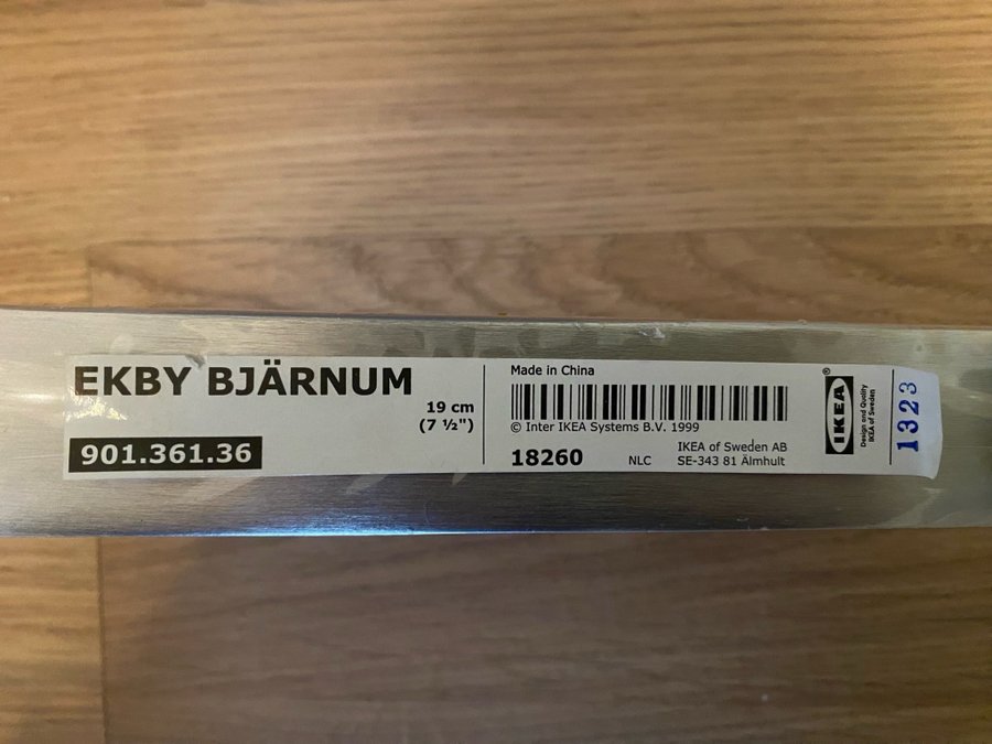 IKEA EKBY BJÄRNUM konsol/hyllkonsol 19 cm, aluminium, 4 st, Helt nya