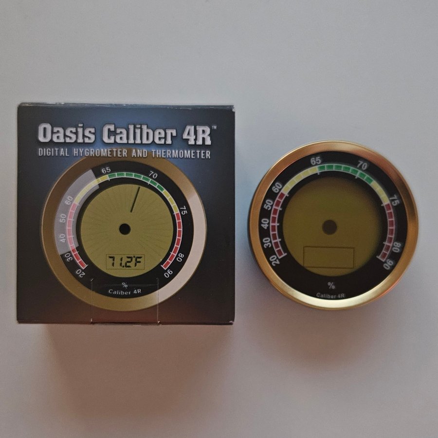 Oasis Caliber R4 Guld - Digital Hygrometer Termometer