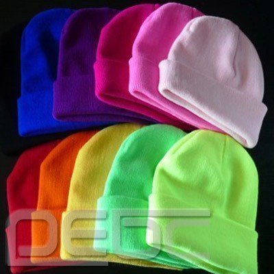 REA! Mössa BEANIE toppluva NEON GUL Sotarmössa XS S M L XL Halloween *