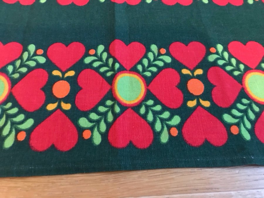 Duk med hjärtan Julduk löpare retro vintage sy textil