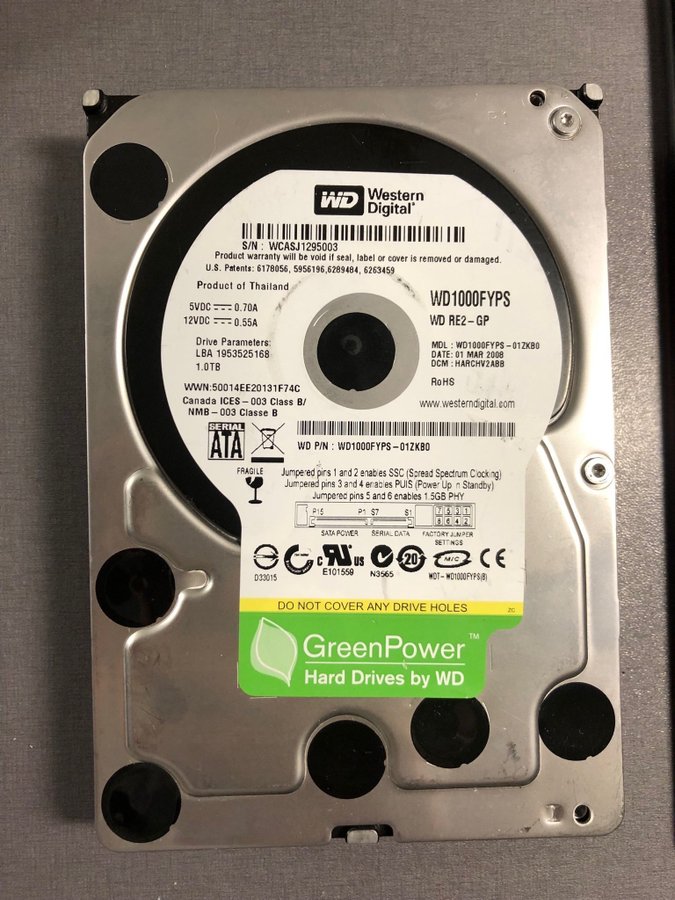 WD 10TB 35” hårddisk GreenPower