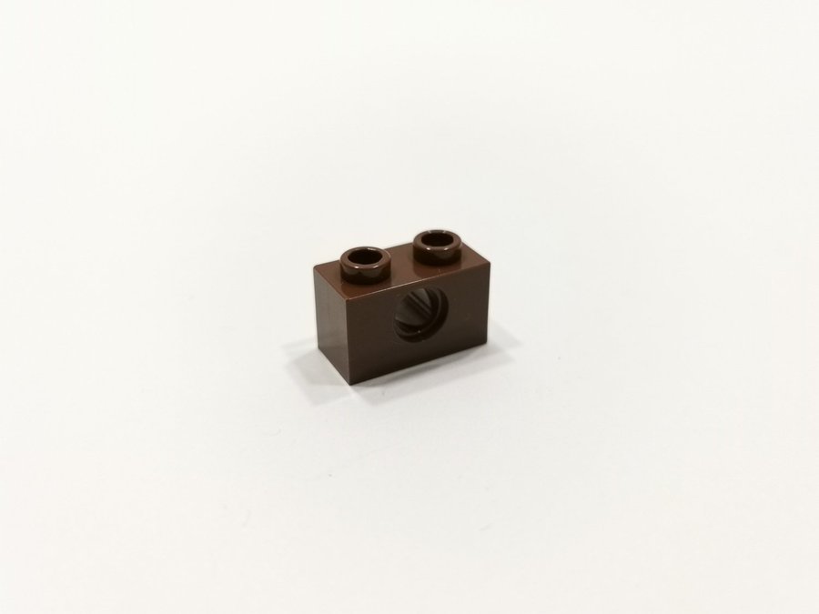 Lego technic - brick - 1x2 - part 3700 - brun (reddish)