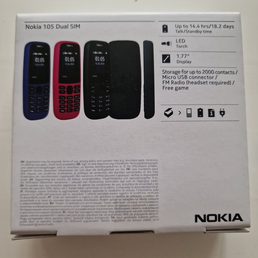 HELT NY Nokia 105 obruten förpackning