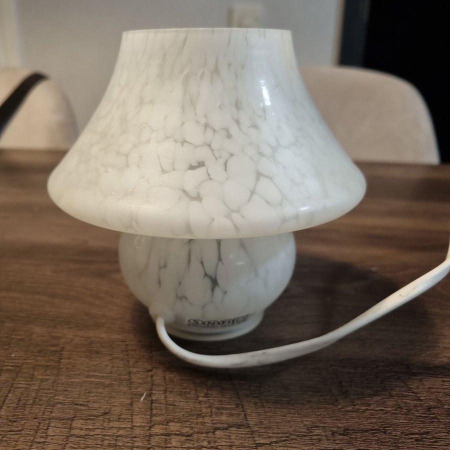 Fin Svamplampa i Glas / Bordslampa