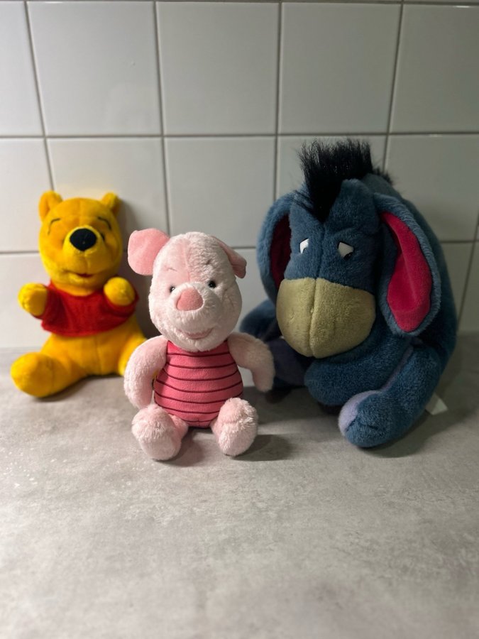 Nalle Puh Nasse och Ior gosedjur leksak barn nallar Disney