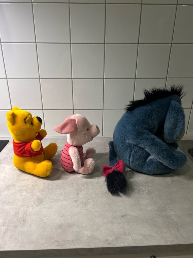 Nalle Puh Nasse och Ior gosedjur leksak barn nallar Disney