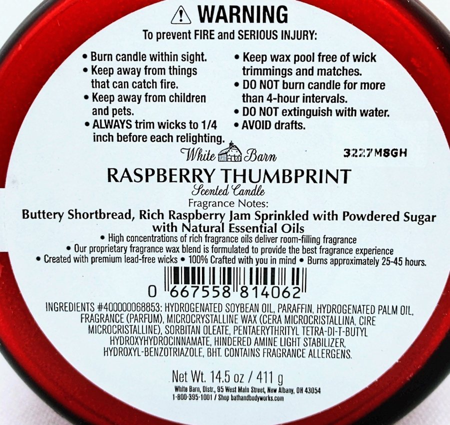 RASPBERRY THUMBPRINT Bath  Body Works 3 veks ljus