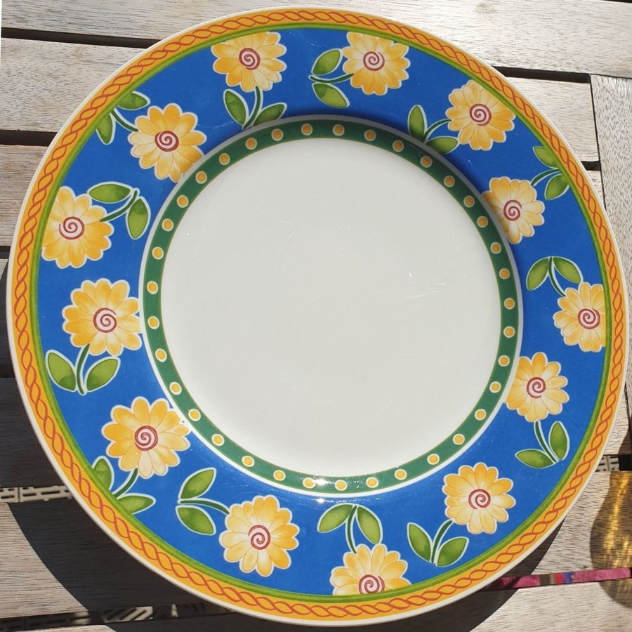 VILLEROY  BOCH Twist-Cleá Dinner plate skål gul blå assiett tallrik