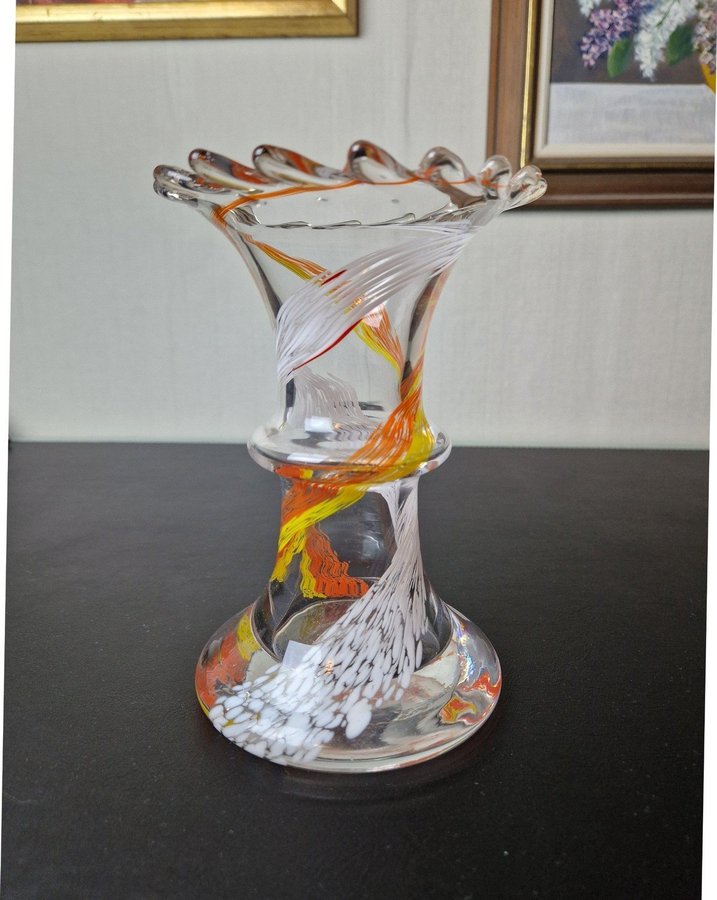 BERTIL VALLIEN "TUNDRA" Vas 1968 BODA ÅFORS Swedish Glass Art