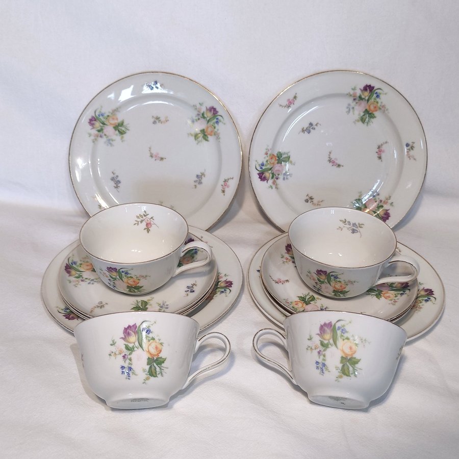 Rosenthal Selb Germany Helena set av 4 kopp+fat+assiett 40-talet