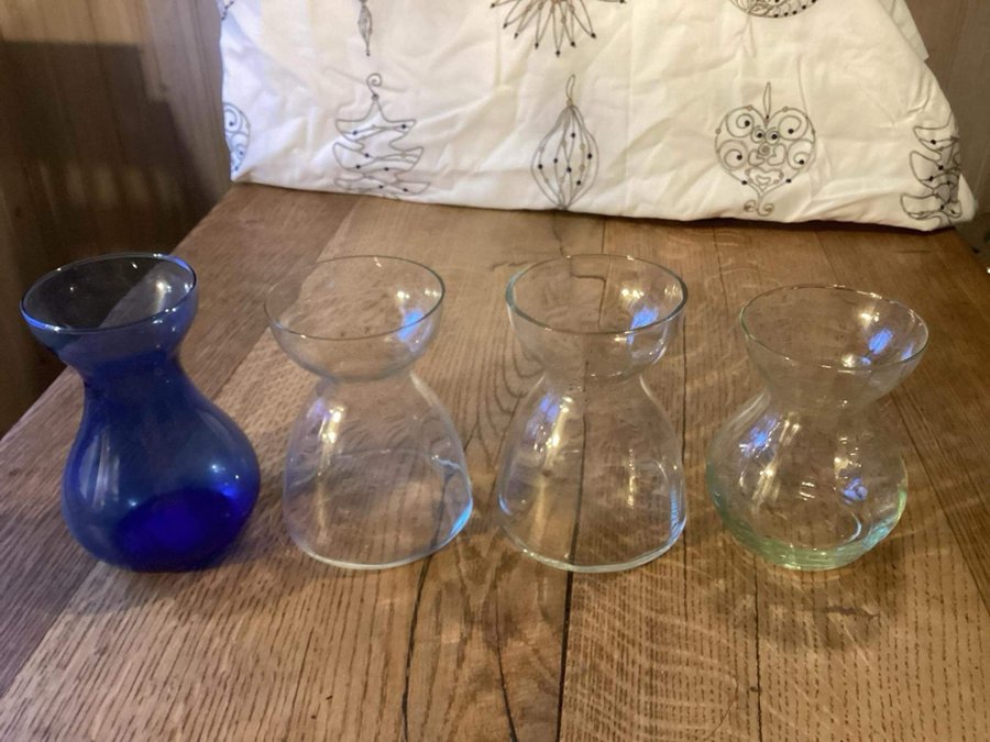 4 hyacintglas olika varianter och storlekar