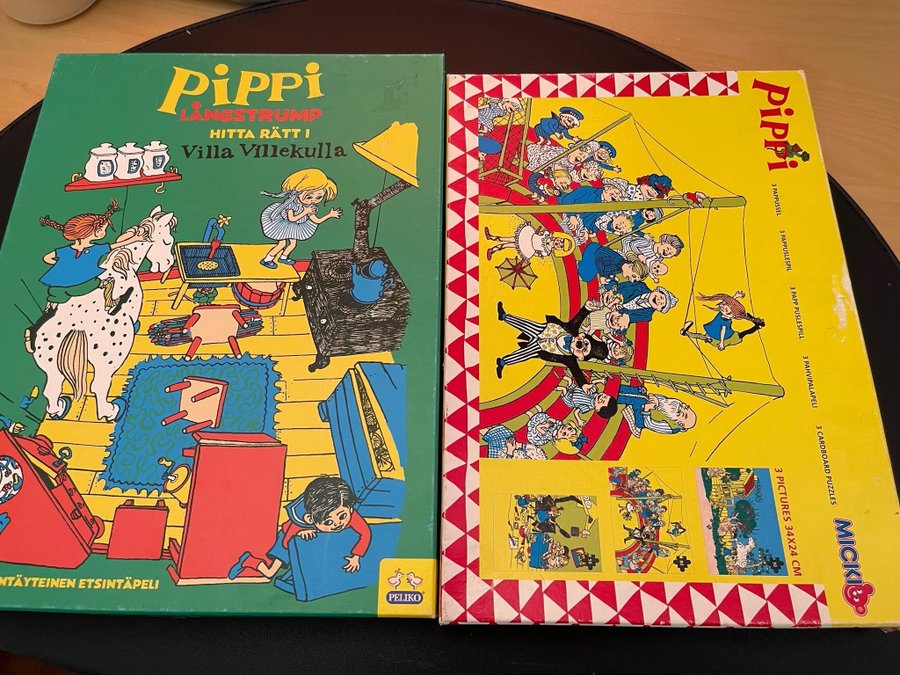 Pippi Långstrump spel och pusselset.