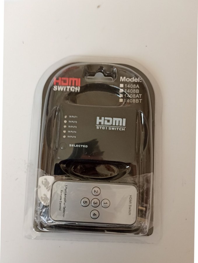 HDMI-switch med fjärrkontroll 5-vägs med IR-öga