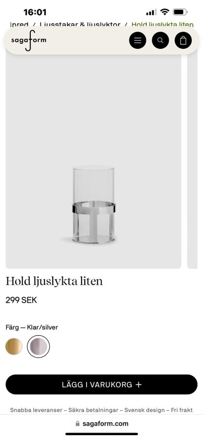 Ljuslykta för värmeljus 2 st