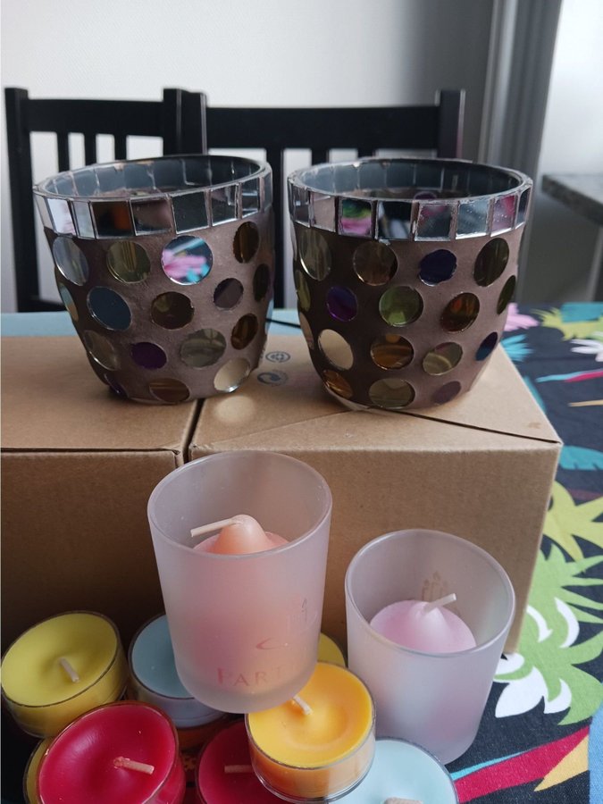 Partylite 2 st ljushållare med ljus