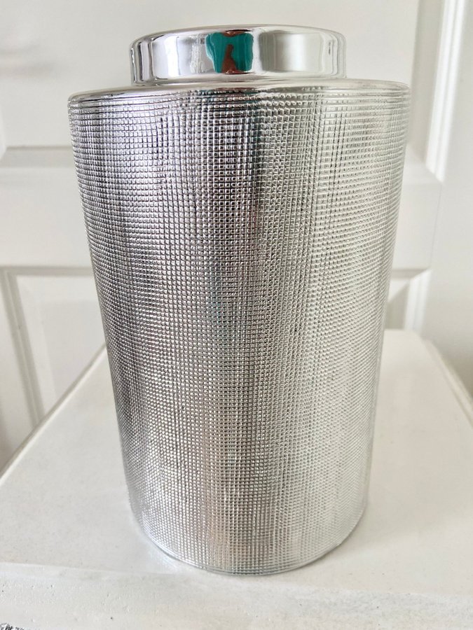 Vas 22,5 cm Silver Cylinder Blank ZARA HOME Struktur mönster